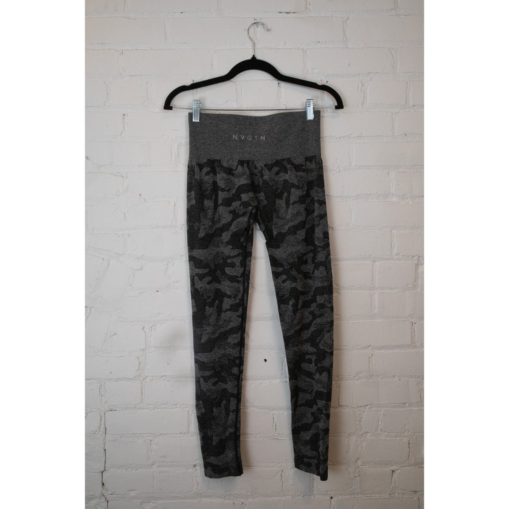 NVGTN Womens Seamless High Waisted Camo Leggings Grey Camouflage Gym Yoga Small